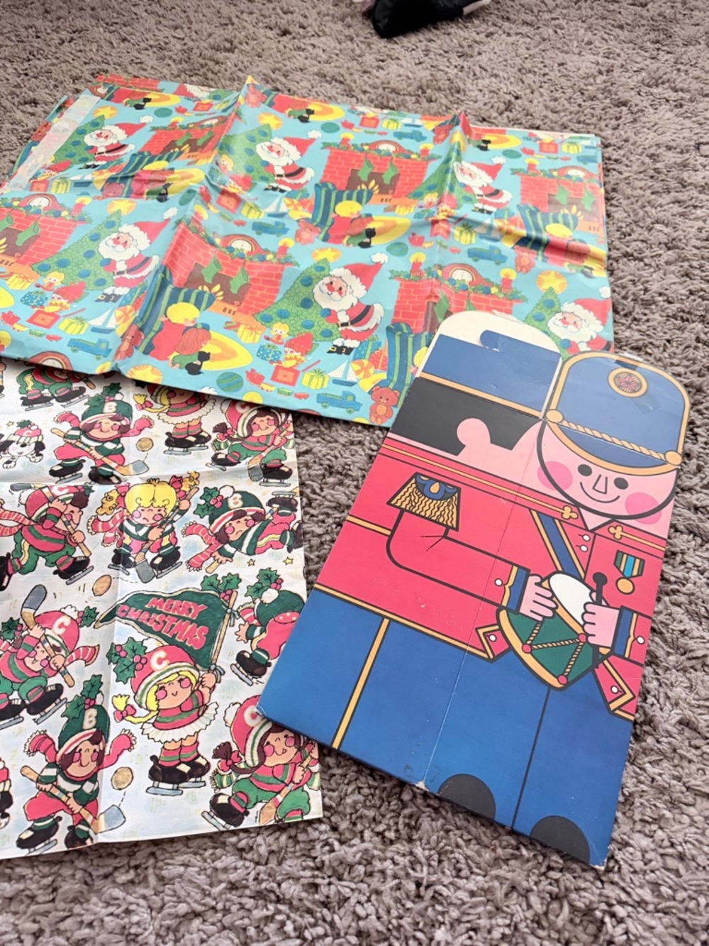 Vintage wrapping paper and gift box